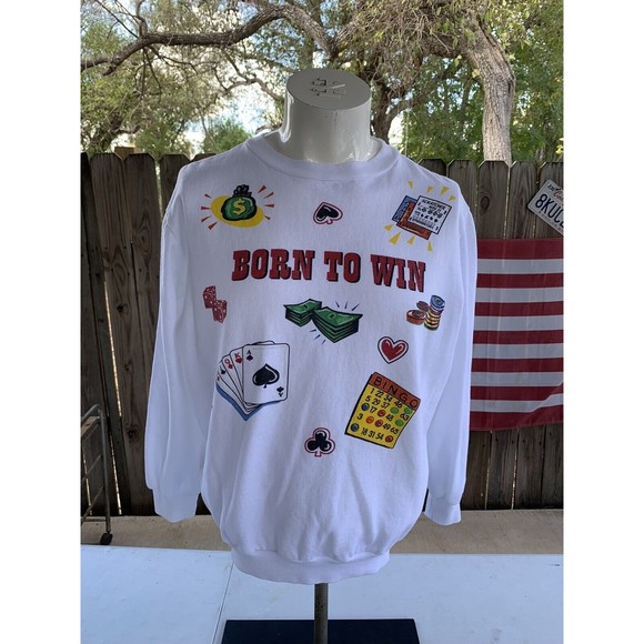 Vintage 80s Born To  Win Blair Sweatshirt Size L - Picture 1 of 7
